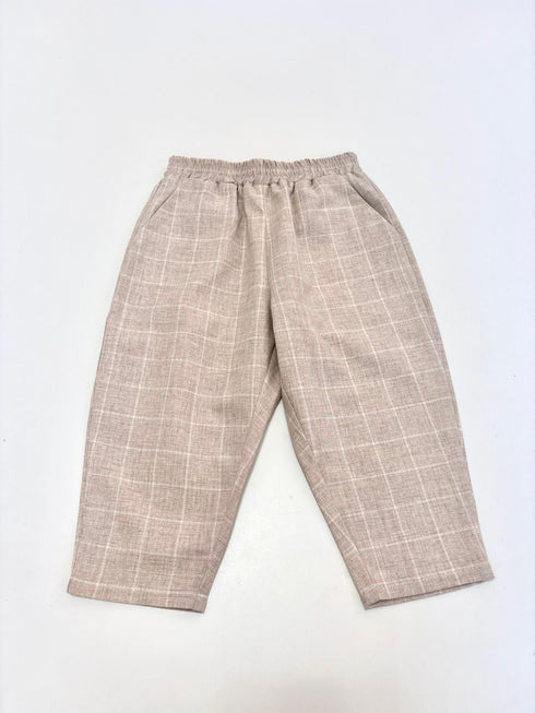 Pantaloni carouri bej
